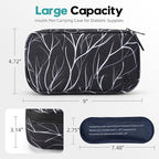 ALLCAMP Insulin Cooler Travel Case Diabetic Medication Cooler with 4 Ice Pack - Medical Cooler Bag Portable and Reusable Black White(9X 4.72x 3.14 inches)