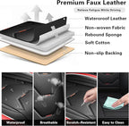 otoez Car Seat Covers Full Set, 5 Seats Leather Seat Cover for Car, Black Automotive Front and Back Seat Cushion Protector Waterproof and Non-Slip for Most Sedens Trucks SUVs, Black & Red