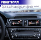4PCS Bling Car Dashboard Air Vent Trim Clips, Sparkly Rhinestone Car Air Diffuser Clip, Cute Auto Interior Decoration Accessories for Women Present (Rose Red)