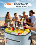 Soft-Sided Cooler Bag, 7/16/30 Can Insulated Lunch Box, Waterproof, Leak-Proof, Portable Lunch Bag for Work, Beach, Drink, Travel, Camping, Picnic