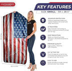 Autoamerics 1-Piece Windshield Sun Shade Grunge American Flag - 3 USA Design - Foldable Car Front Window Sunshade for Most Sedans SUV Truck - Blocks Max UV Rays and Keeps Your Vehicle Cool - Small