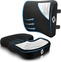 Samsonite Ergonomic Seat Cushion and Lumbar Support Cushion Combo, Memory Foam Office Chair for Back Support, Car Seat and Wheelchair Ergonomic Pillow, Premium Home and Office Desk Accessories