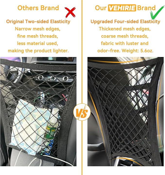 Car Dog Barrier for SUV, Pet Barrier Car Mesh Organizer for Dog & Child Drive Safety Barrier with Mesh Pockets, Storage Bag Travel Essentials Holder