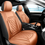Fit Tucson Car Seat Covers Compatible with Hyundai Tucson 2010-2024 2026, Premium Leather Breathable, Wear Resistant, Airbag Compatible, All-Weather Protection & Full Coverage, Full Set Brown
