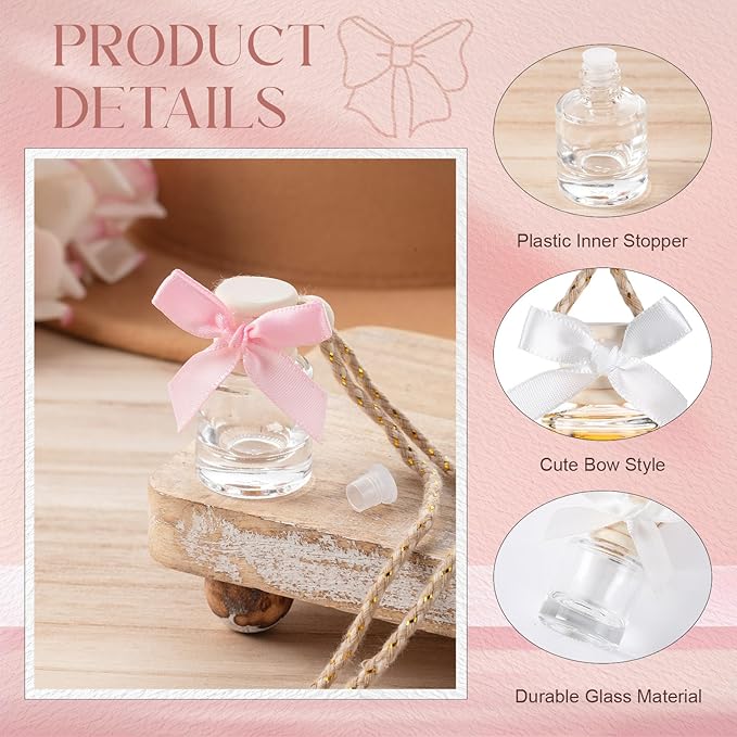 30 Pcs 30 Pcs Winter Car Diffuser Bottles Snowman Pumpkin Car Diffuser Winter Fall Hanging Empty Vehicle Air Freshener with Bow for Holiday Party Gift (Cylinder)