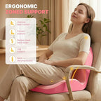 Ergonomic Seat Cushion, Office Chair Seat Cushions with L-Shaped Integrated Design, Memory Foam Orthopedic Cushion with Coccyx Hollow, Lumbar Support & Tailbone Pain Relief for Long Sitting (Pink)