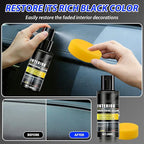 Plastic Trim Restorer, 7pcs Cars Interior Trim Scratch Remover Kit with Brush, Sponge, Microfiber Towel, Nourishing Cream Restorer Shines Darkens Faded Plastic & Rubber, 30mlx2