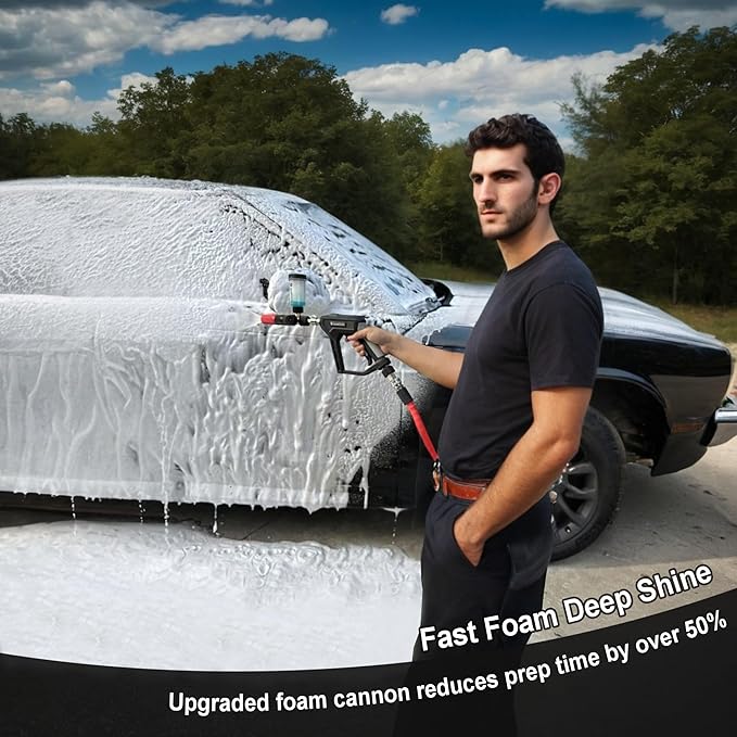 Pure Pro Foam Cannon for Pressure Washer, Adjustable Nozzle with 1/4” Quick Connector, Power Washer Soap Cannon for Car Detail, Additional 1.1mm Orifice Nozzle