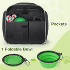 Pecute Cat Carrier Expandable, Extra Large Pet Carrier Bag, Foldable Cat Carrier Bag with Breathable Mesh, Pet Carrier Transport Bag for Dogs and Cats, with Shoulder Strap and Pet Bowl, Black