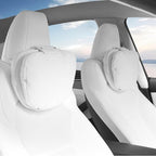 Car Headrest Pillow for Driving, Dual-Sided Leather Design Neck Pillow, Breathable Softness Neck Support, Universal Fit Head Rest Travel Pillow, White, 2 Pack