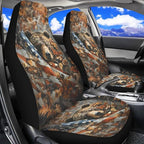Camouflage Hunting Bear Car Seat Covers Breathable Front Seat Covers Easy Installation Stretch Polyester Fabric Cover Protection Interior Accessories Universal Fit Most Cars SUV