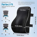 Lumbar Support Pillow for Office Chair and Car, Premium Memory Foam Back Cushion for Back Pain Relief Improve Posture Ergonomic Cushion with Breathable Mesh Cover and Adjustable Straps