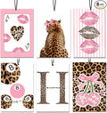6PCS Leopard Initial H Car Air Freshener,Personalized Letter Car Accessories,Initial Gifts for Women and Men New Driver Auto Decor Rearview Mirror Hanging,Aromatherapy for Cars Interior or Locker