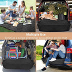 F-color SUV Cargo Liner for Dogs - Waterproof Pet Cargo Liner, Comfort Dog Cargo Cover with Bumper Flap Protector, Scratchproof Non-Slip Mat for Standard SUVs Sedans, 55 x 81 Inch, Black
