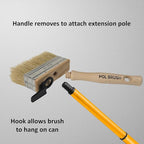 4 Inch Stain Deck Wide & Thick Paint Brush - High European Quality - Natural Bristles - for Home, Wood, Walls, Art, Trim & Furniture - for Acrylic, Oil, Stain, Chalk & Latex Paints
