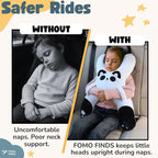 Kids Car Sleeping Pillow - X-Shaped Plush Animal for Neck & Back Support - Hands & Seat Belt Slot - Machine Washable & Compressible - Perfect for Car, Plane, Train, Boat & More - White