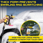 Foam Cannon Pressure Washer Gun, Stubby Foam Sprayer for Car Wash, Power Washer Swivel for Pressure Washers - Incl. Wash Mitt & Microfiber Towel, Ultimate Detailing Kit for Deep Cleaning