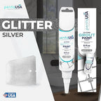 PentaUSA Tile Grout - Glitter Grout Tube, 6 Fl Oz Glitter Fast Drying Grout Paint, Shiny Grout Repair Kit - Renew Grout Lines in Bathroom, Kitchen, Countertops (180 ml, 6 Fl Oz) (Silver)