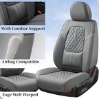 Coverado Seat Covers, Car Front Seat Covers with Backrest, Nappa Leather Car Seat Protectors,Waterproof &Breathable,Anti-Slip Automotive Seat Cushion, Universal Fit for Most Vehicles,2Pcs Gray