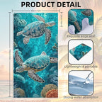 2 Pack Car Towel Seat Covers with Storage Bag, Multifunctional Towel for Gym Outdoor Sport, Picnic, Beach, Pet Dog Travel,Non-Slip Washable Car Seat Protector (Sea Turtles)