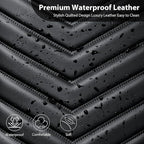 CAR PASS 3D Foam Faux Leather Car Seat Covers Full Set,Waterproof Leather Seat Cover for Cars,Luxury Universal Fit for SUV Truck Sedan Automotive, Armrest Airbag Compatible Anti-Slip, All Black