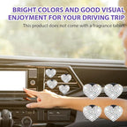 4Pcs Car Vent Clips, Bling Heart Air Vent Clips, Universal Air Conditioning Freshener Clip for Decorative White Car Accessories