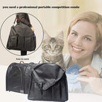 Mispace Portable Twin Compartment Show House Cat Cage Condo,Comfy Puppy Home Dog Travel Crate with Carry Bag/2 Hammocks/Mats & Collapsible Litter Box