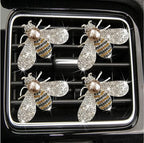 4 Pcs Bling Bee Air Vent Clips,Crystal Bee Car Air Fresheners Vent Clips Car Diffuser Vent Clip Rhinestone Diamond Bee Car Decoration Car Interior Decor Bling Car Accessories,Interior Accessories