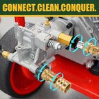Pressure Washer Quick Connect Kit, M22 Swivel to 3/8'' Quick Connect, 3/4'' to Quick Release, M22 14mm Quick Connect Pressure Washer Fittings Adapter Suitable for pressure cleaning machine kit, Brass