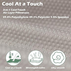 Cooling Camping Pillow, Memory Foam Travel Pillow with Adjustable Buckle Strap & Storage Bag, Compact Small Pillow for Airplane, Car Lumbar, Office, Washable Cooling Cover, Dusk Grey