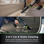 Shark PowerBoost Cordless 2-in-1 Car/Home Handheld PowerVac, Powerful Suction, 40 Minute Runtime, Portable, 3 Cleaning Modes, LED Screen, Furfins Tool, Duster Crevice Tool, Charcoal, BH102