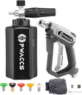 PWACCS Pressure Washer Foam Gun, Short Pressure Washer Gun, Foam Cannon for Car Wash Kit with 1/4" Quick Connector, Pressure Wash Handle for Power Washer with M22 Male Inlet, 4000 PSI, 1.5 Liter