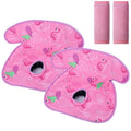 Car Seat Potty Training Protector, 2 Pack Waterproof Piddle Pad Carseat for Baby Toddlers, Leak-Proof Car Seat Liner with Non-Slip & 2 Strap Covers, Machine Washable - Pink