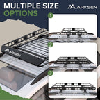 ARKSEN 54 x 39 x 5 Inch Roof Rack Cargo Carrier, Rooftop Cargo Basket with Extension, 150 lbs Capacity Heavy Duty Car Top Luggage Rack for SUV, Pickup Truck with Net & Ratchet Straps