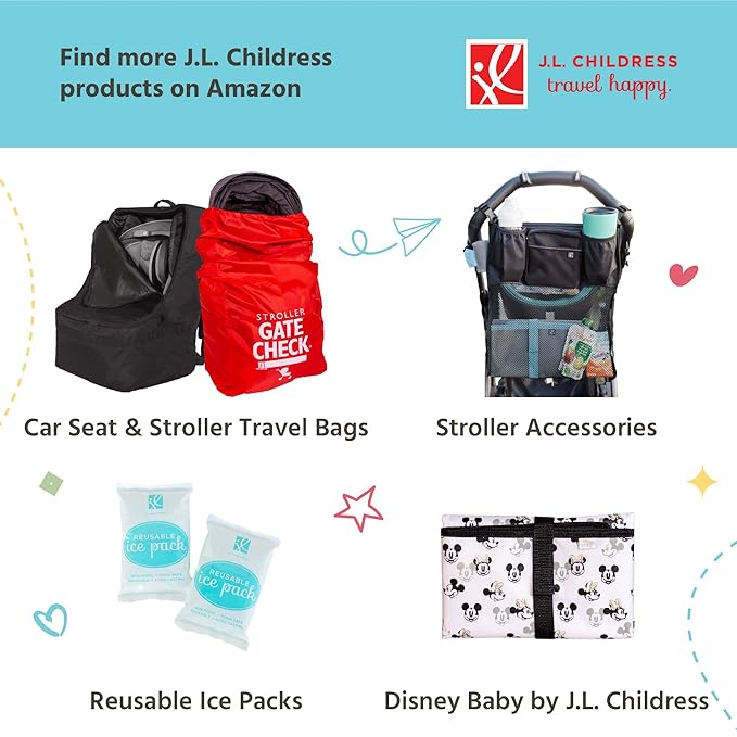 J.L. Childress Breast Milk Cooler Travel Bag - Insulated Baby Bottle Storage Bag, Portable Organizer Pack for Breast Milk, Use for Daycare or On the Go, Fits 1-2 Bottles - Grey/Teal