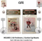 2PCS Car Air Fresheners | The Air Freshener That Swings Back And Forth | Cute | Scents Include, New Car, Forest Fresh, Black Ice, Lemon, Cherry, Lilly and Lavender (Cute)