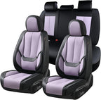 Coverado Car Seat Covers Full Set, Car Seat Protector Waterproof, Nappa Leather Car Seat Cushion, Seat Covers for Cars, Front Seats and Back Universal Fit for Most Cars