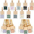 Havawish 50 Pcs Appreciation Gift Bulk for Employee Staff Empty Glass Essential Oil Diffuser Car Air Freshener Diffuser for Teachers Hanging Ornament Inspirational Team Thank You Gift