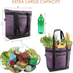 BeeGreen Insulated Cooler Bag with Handles Oversized Sturdy Leakproof Freezer Shopping Tote for Groceries Heavy Duty Thermal Food Delivery Bag Charcoal