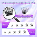Lash Extension Kit DIY Lash Clusters Kit Eyelash Extensions Individual Lashes Extensions with (Bond,Seal,Tweezers,Remover,168Pcs,Phoenix,8-16mm)