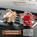 Small Bouquet Car Air Freshener Vent Clips Mini Fresh Flower Bouquet Air Conditioning Outlet Perfume Clip Decoration Essential Oil Diffuser Vent Clip Auto Interior Accessories for Car Decor