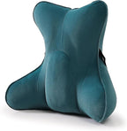 Lumbar Support Pillow (Pat. Pend) for Car Seat, Office Chair, Couch & Recliner, Ergonomic Back Support for Chair, Lower Back Pain Relief, with Adjustable Strap to Stay in Place, Slate Blue