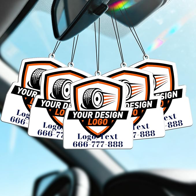 Bemaystar Custom Air Fresheners with Picture - Personalized Photo Logo Text Air Freshener, Customized Air Freshener for Car Branding Business Events
