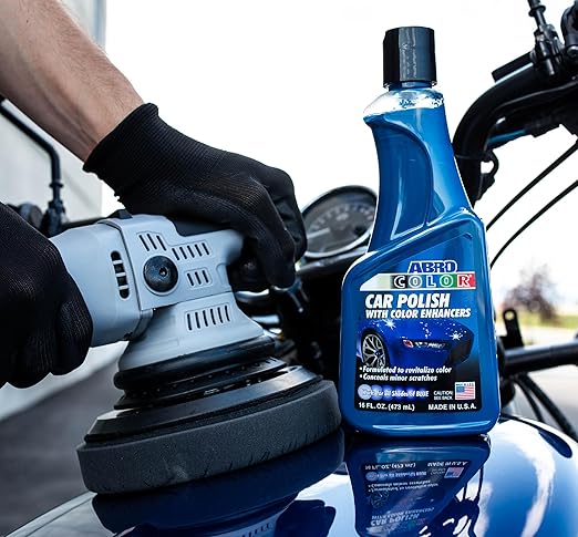 ABRO Blue Car Polish: Scratch Remover for Vehicles and Car Paint Scratch Repair Restorer Wax, Polishing Compound for Car Detailing, Paint Scratch Repair for Vehicles, Car Scratch Remover 16oz.
