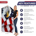 Autoamerics 1-Piece Windshield Sun Shade American Eagle Flag - 3 USA Patriotic Design - Foldable Car Front Window Sunshade for Sedans SUV Truck - Blocks Max UV Rays and Keeps Your Vehicle Cool Medium