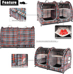 Mispace Portable Twin Compartment Show House Cat Cage/Condo - Easy to Fold & Carry Kennel - Comfy Puppy Home & Dog Travel Crate with Carry Bag/Two Hammocks/Mats and Collapsible Litter Box