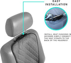 FH Group Car Seat Cushion – Faux Leather Single Front Seat Cover with Front Pockets, Airbag Compatible, Universal Fit Car Seat Cushion for Driver or Passenger Seat, SUV, Truck, Sedan & Van – Black