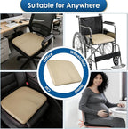 Car Seat Cushion,Thickened Comfort Memory Foam Seat Cushions for Car and Office Chair - Sciatica & Lower Back Pain Relief, Driver Seat Pillow for Auto, Office Chair, Wheelchair Pad-Beige