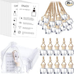 Boao 25 Sets Hanging Car Air Freshener Diffuser Bottles Empty Bulk with Car Diffuser Instruction Cards Organza Bags Glass Refillable Essential Oil Fragrance Aromatherapy Pendant (Cube, Clear)