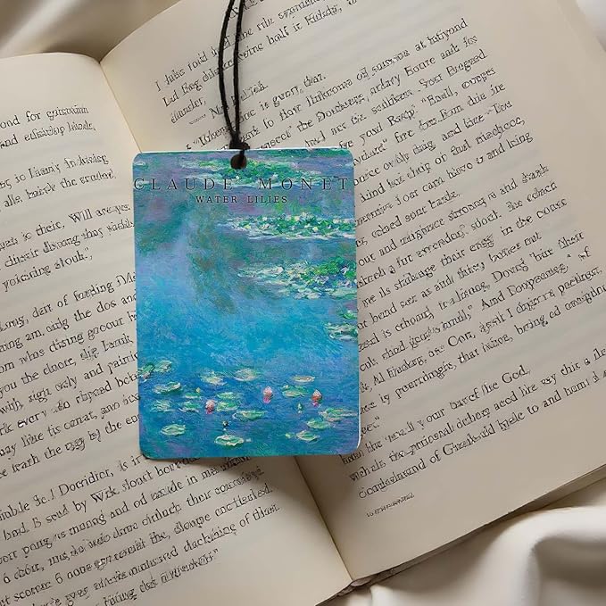 Art Car Air Freshener 4Pcs,Monet's paintings Lover Mom Lady Gifts for Bathroom Bedroom,Art Lover Gift Air Freshener Hanging in Car Wardrobe Drawer or Book.